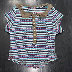 free people short sleeve top. size xs. new without tags.